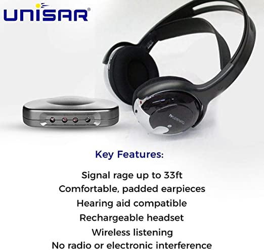 J3 TV Listener and Two Headsets